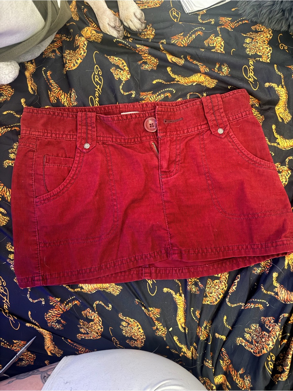 Mossimo Supply Co. Burgundy Corduroy Mini Skirt